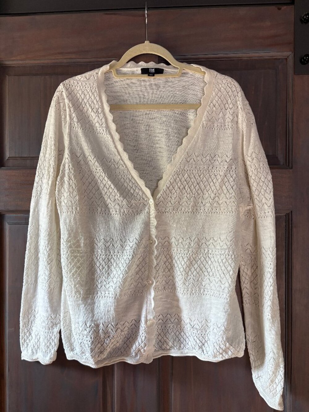 FRYE button down cardigan Size XXL cream 100% cotton